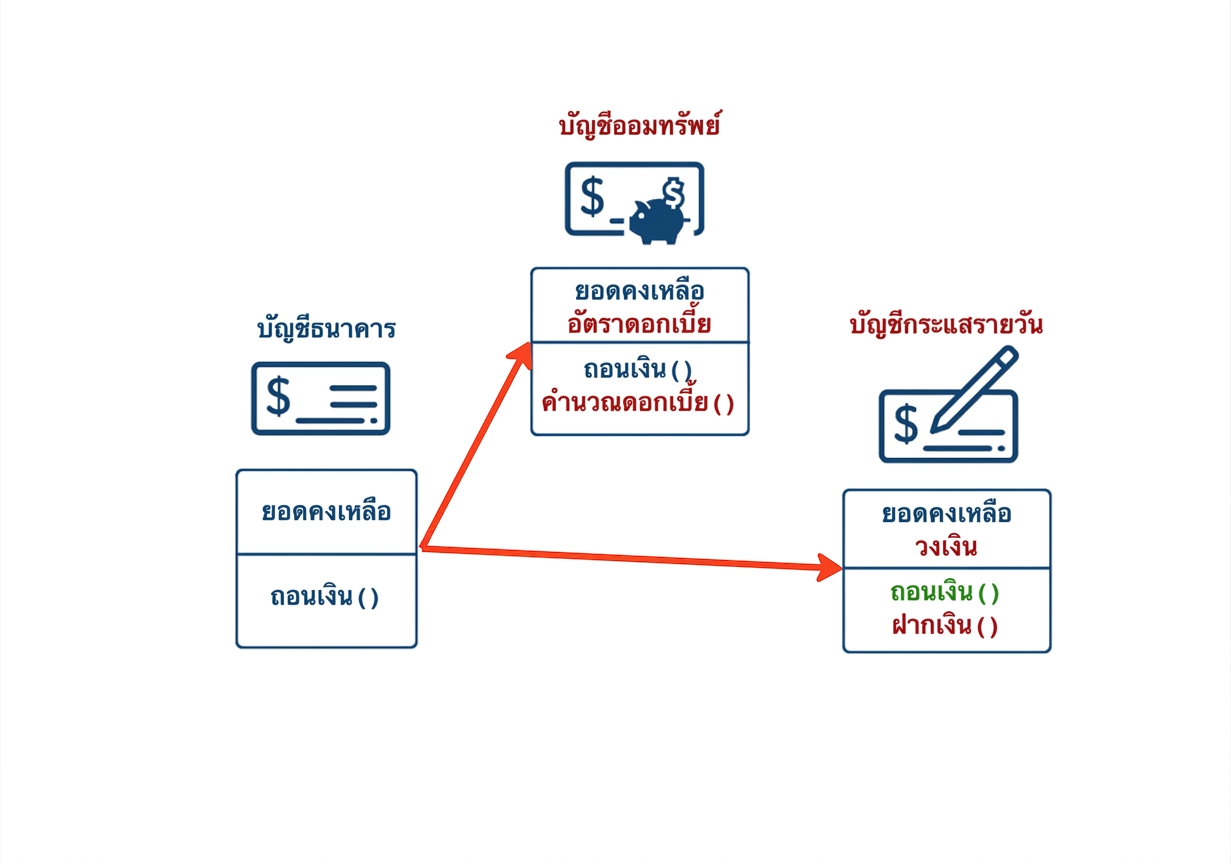 ลำดับชั้นของคลาส bank account