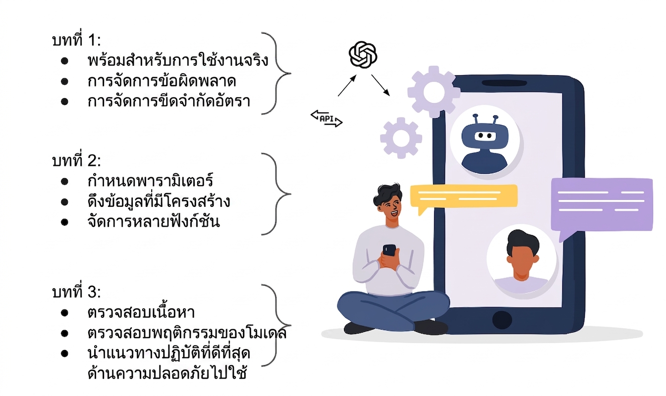 ภาพประกอบผู้ใช้แอปพลิเคชัน AI ที่สร้างด้วย OpenAI API
