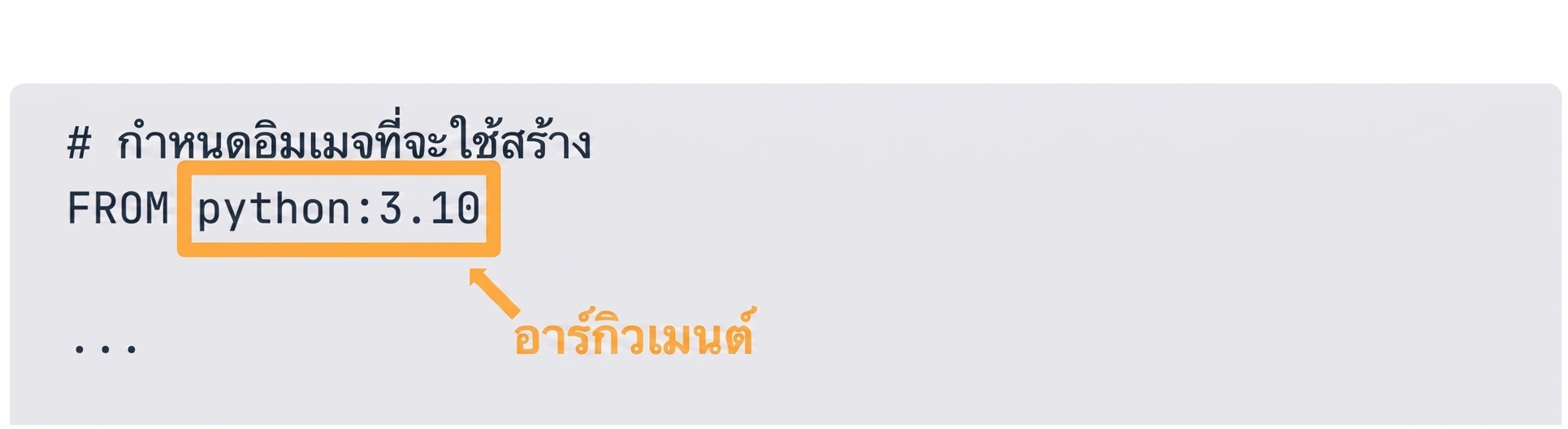 Dockerfile - อาร์กิวเมนต์ของ Docker instruction