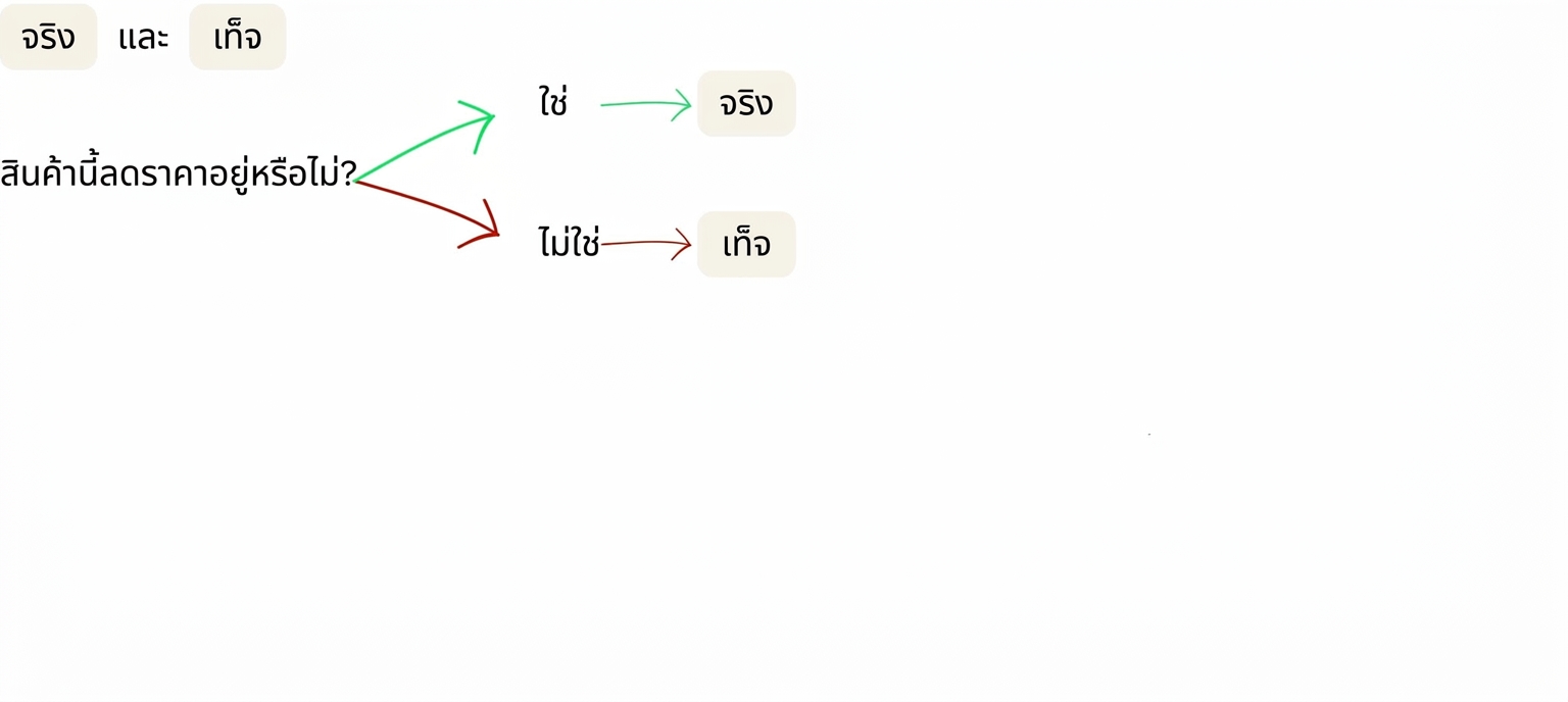 สินค้าลดราคาอยู่ไหม? ใช่ = true, ไม่ใช่ = false