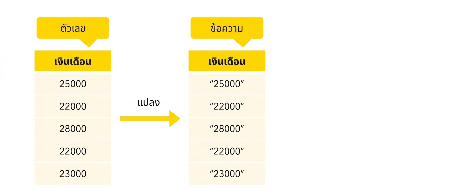 คอลัมน์ชนิด String
