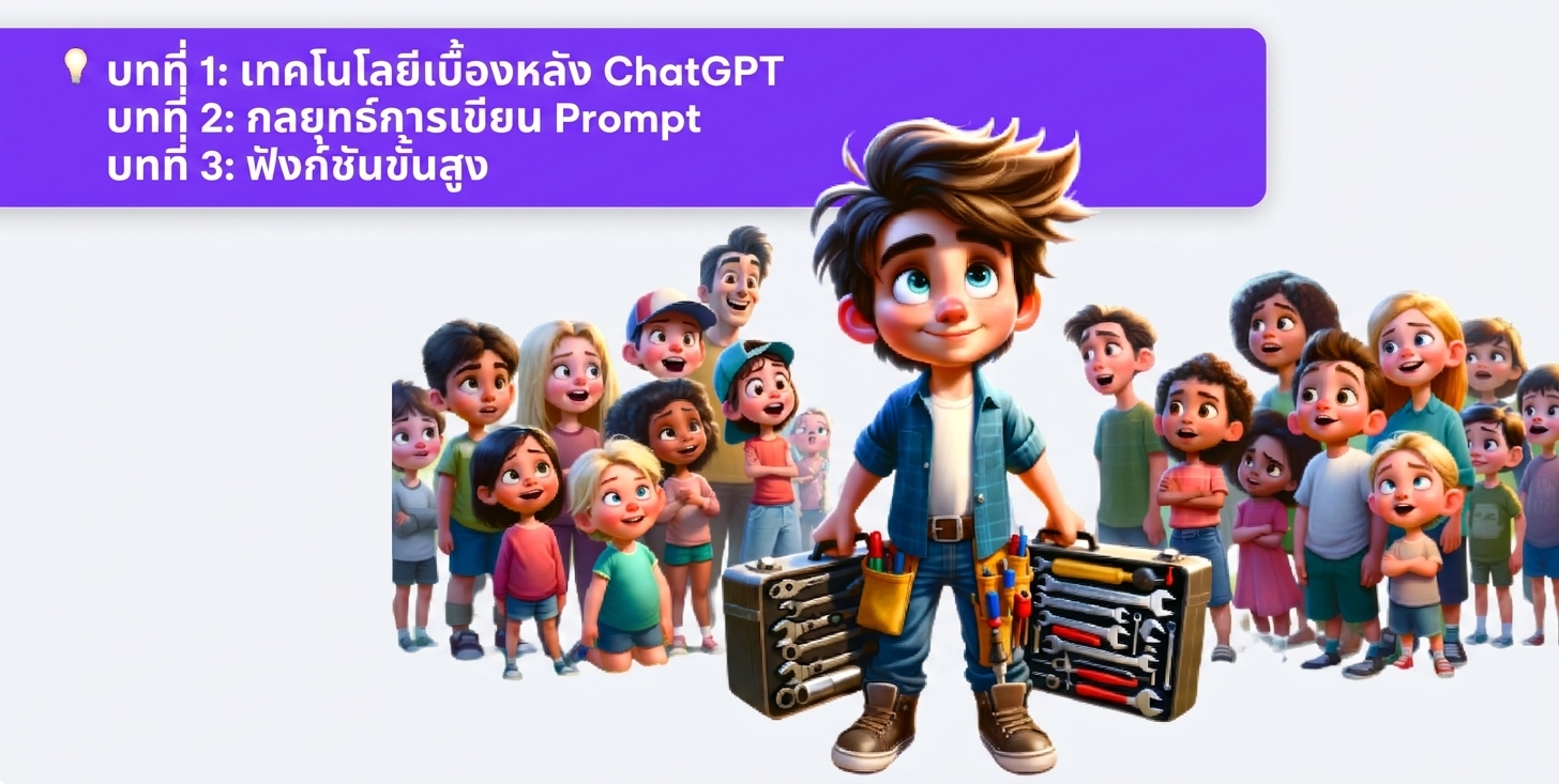 ภาพประกอบบุคคลถือเครื่องมือท่ามกลางกลุ่มผู้ชมที่ชื่นชม