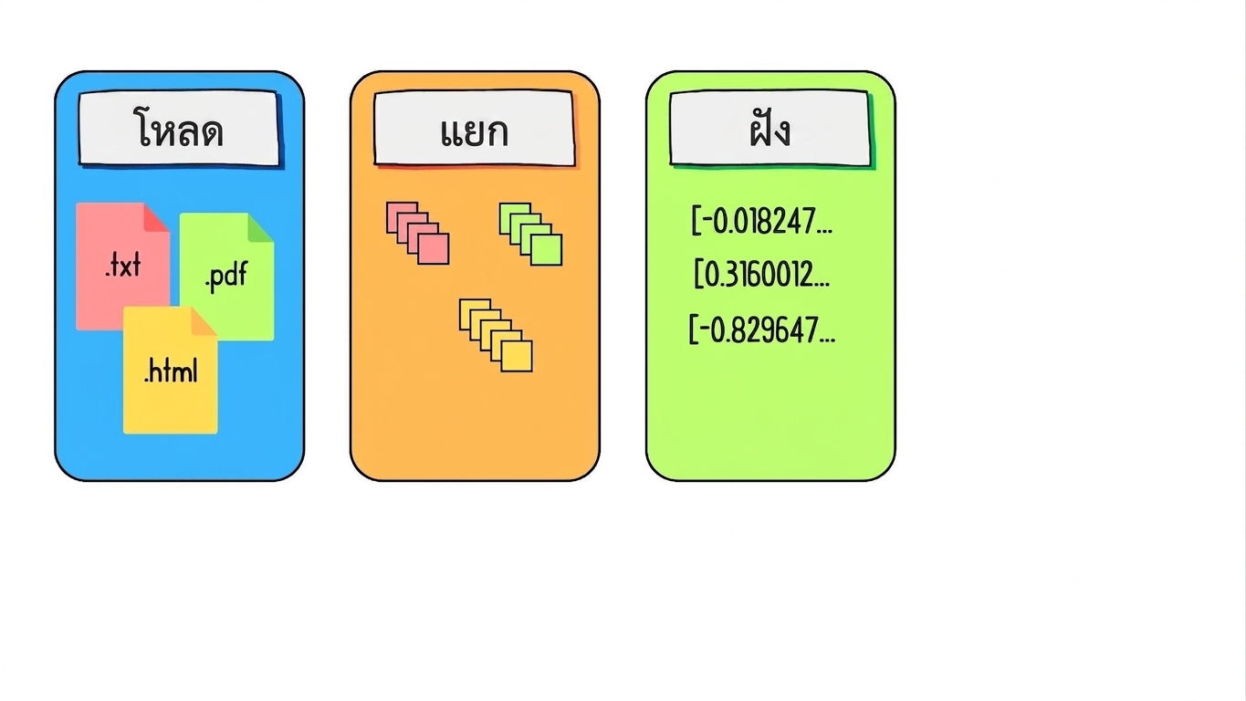 ชิ้นส่วนเอกสารถูกแปลงเป็น Embedding