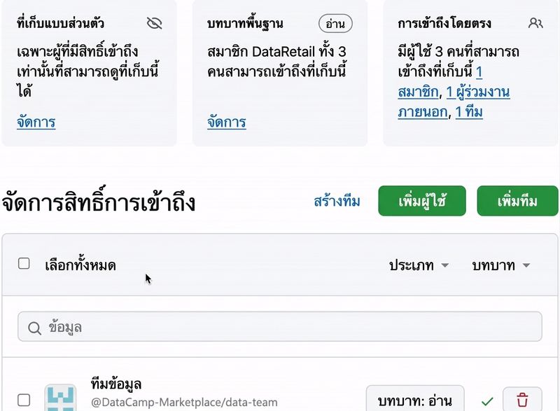 บทบาทใน Repository