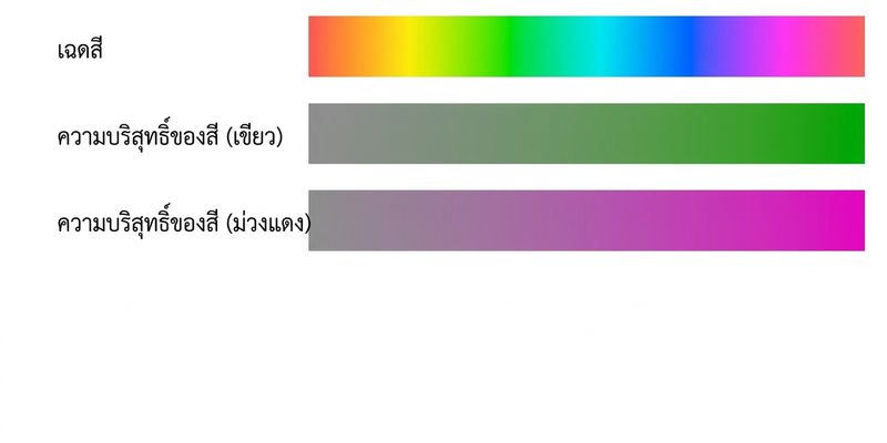 ตัวอย่างสี Chroma และ Luminance