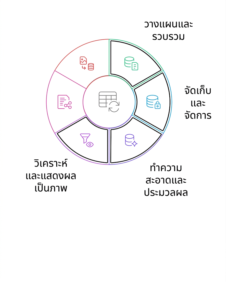 การวิเคราะห์และแสดงภาพในวงจรชีวิตของข้อมูล