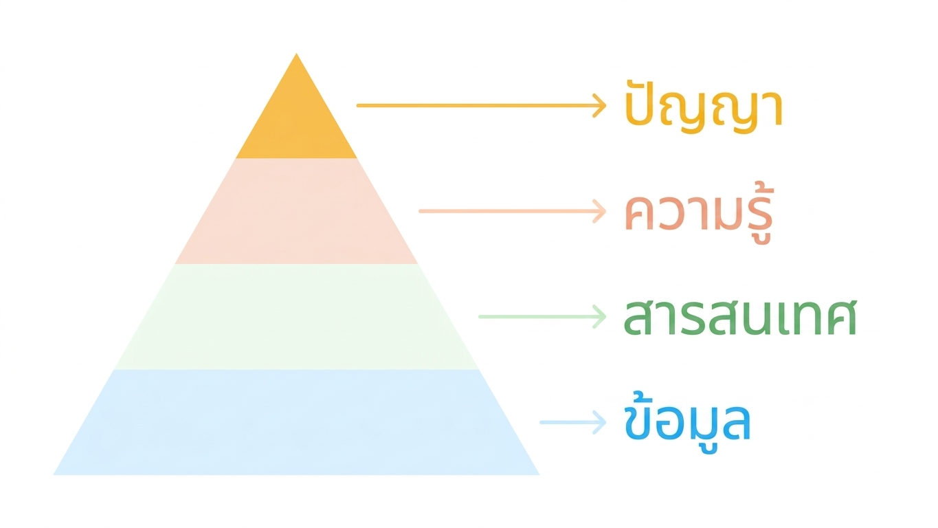 พีระมิด DIKW ที่เน้นส่วนปัญญา