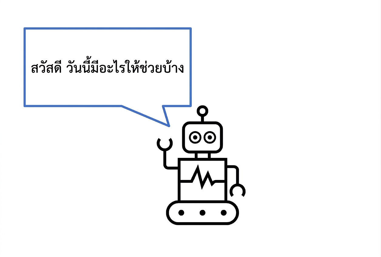 หุ่นยนต์แจ้งว่าพร้อมช่วยเหลือในวันนี้