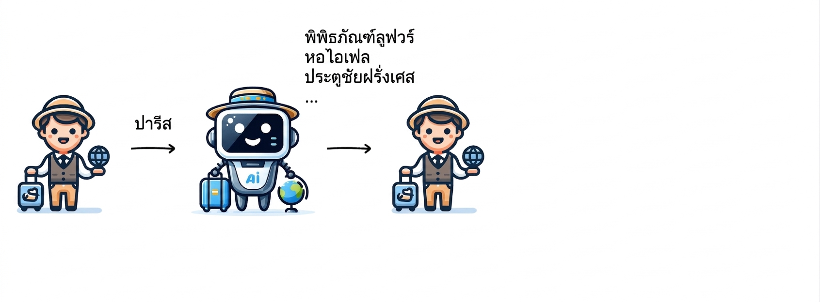 AI แนะนำกิจกรรมในปารีสหลายรายการ