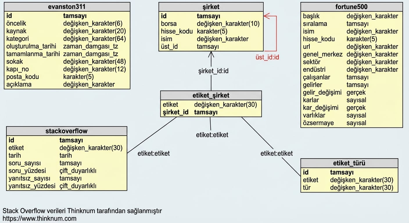 company tablosunda öz-referansı gösteren varlık-ilişki diyagramı