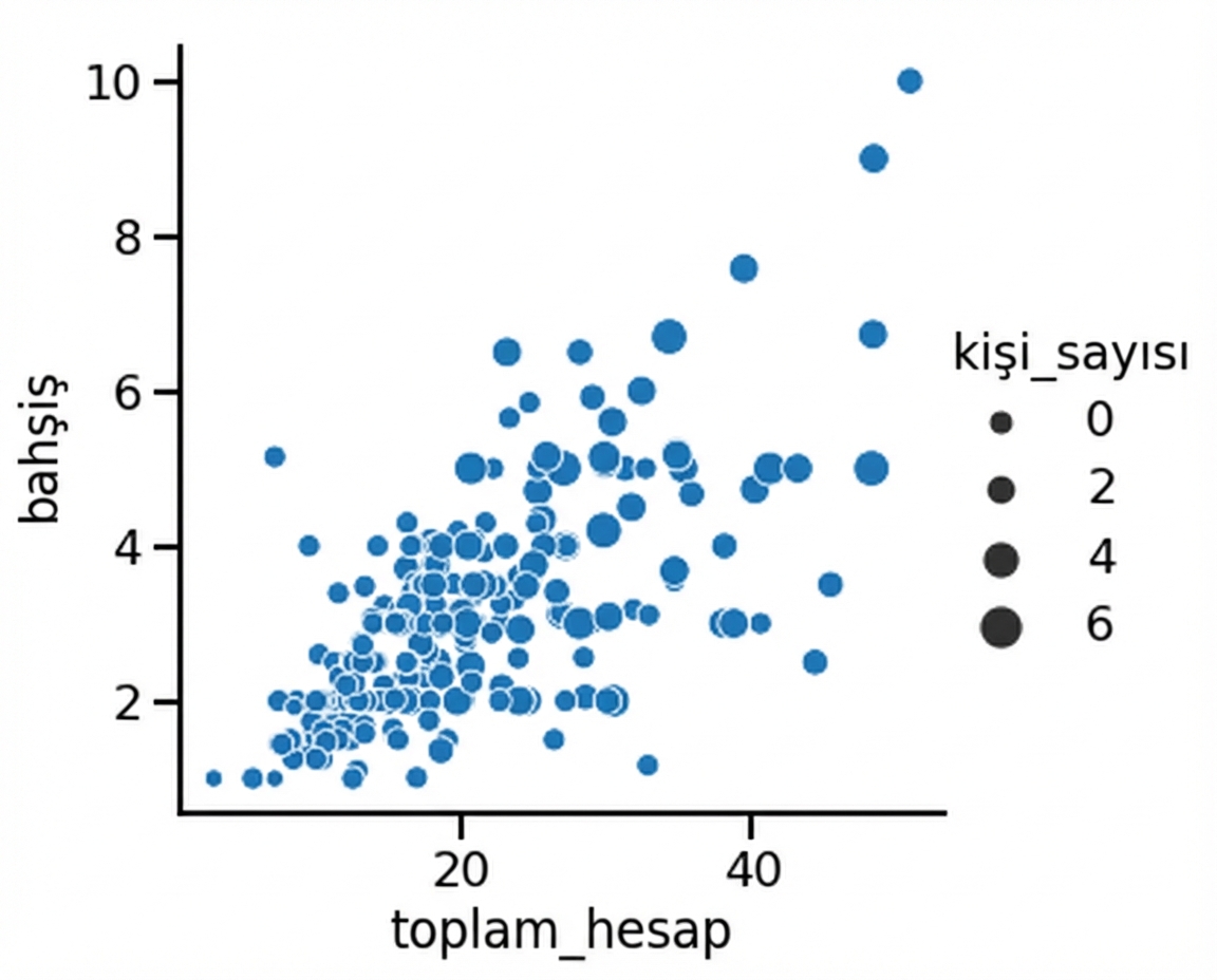 Nokta boyutu değişen saçılım grafiği