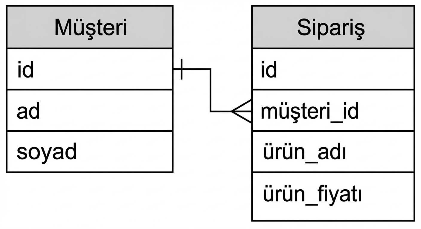 Müşteri ve Sipariş için Veritabanı Şeması