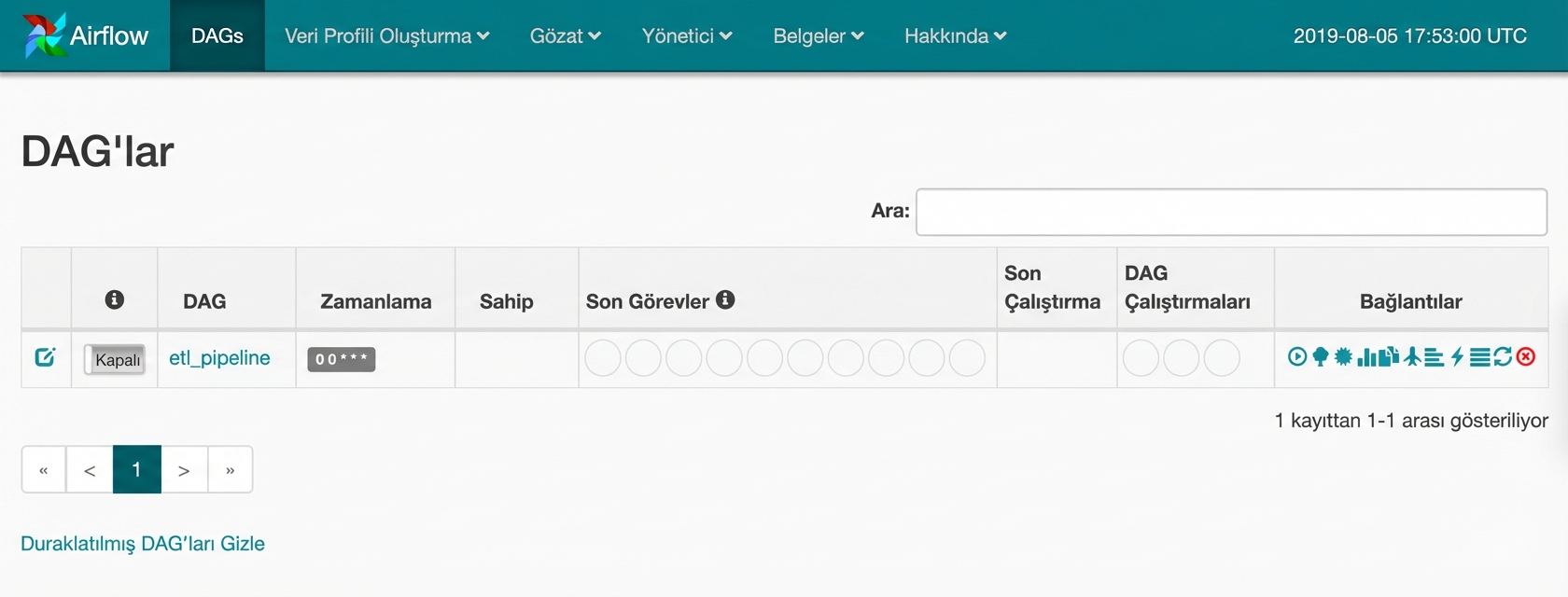Airflow arayüzü ekran görüntüsü
