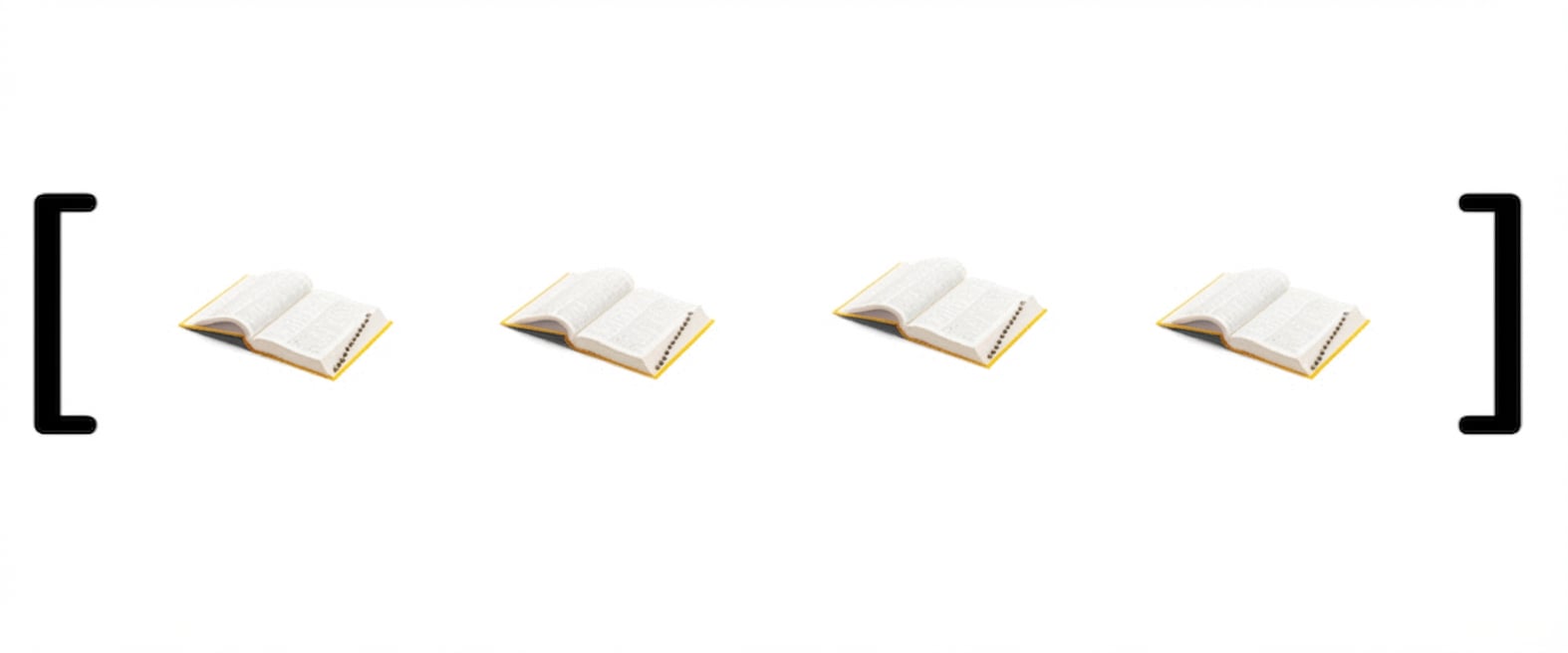 Köşeli parantezler içinde birkaç sözlük gösterilir; bir sözlük listesini temsil eder.