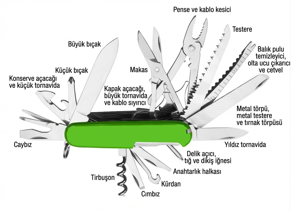 Yeşil bir İsviçre çakısı