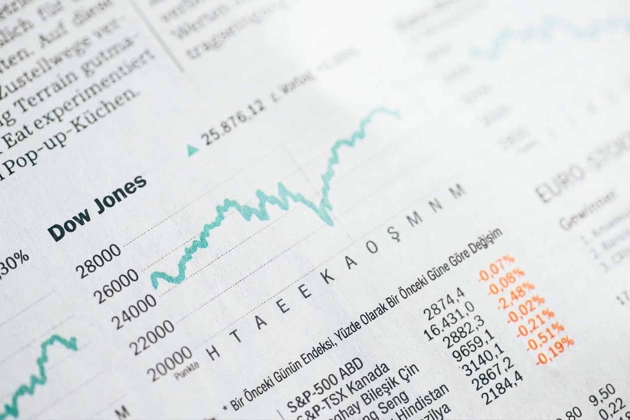 Dow Jones grafikli gazete görseli