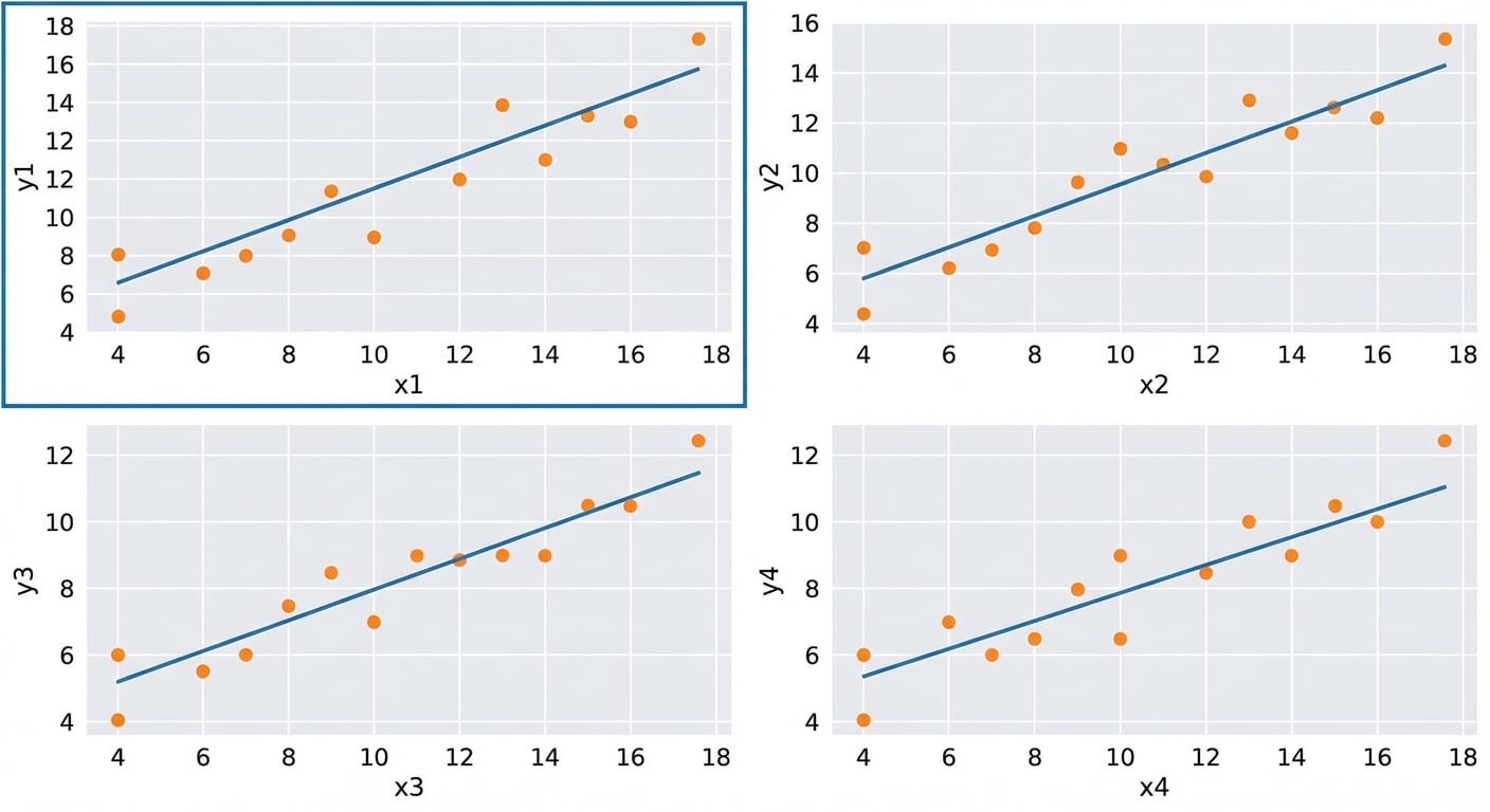 anscombe doğrusal grafik