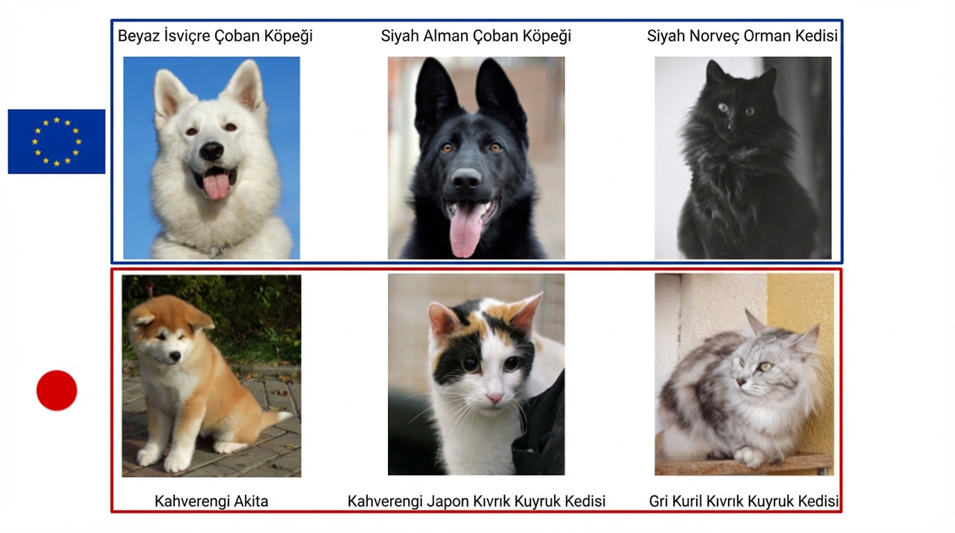 köpekler ve kediler kökene göre