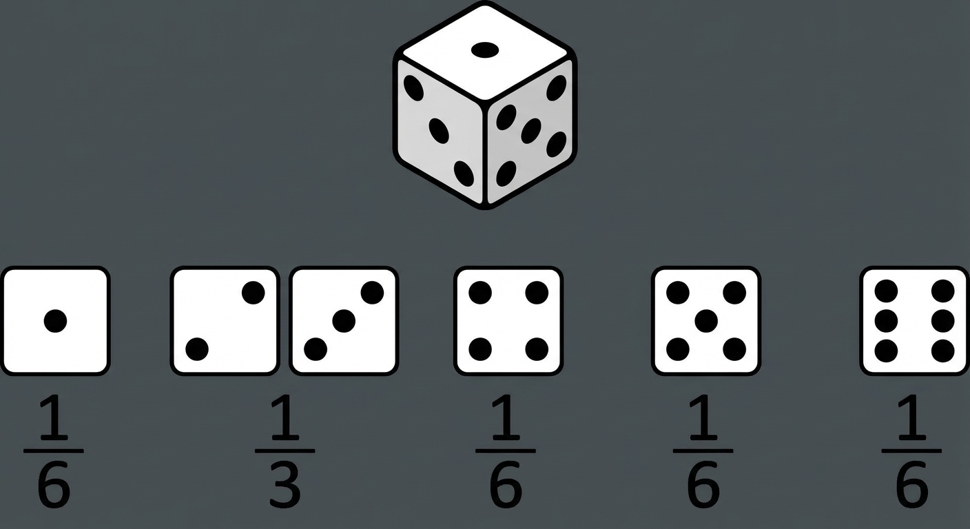 altı yüzlü zar, iki yüzünde üç nokta var.png