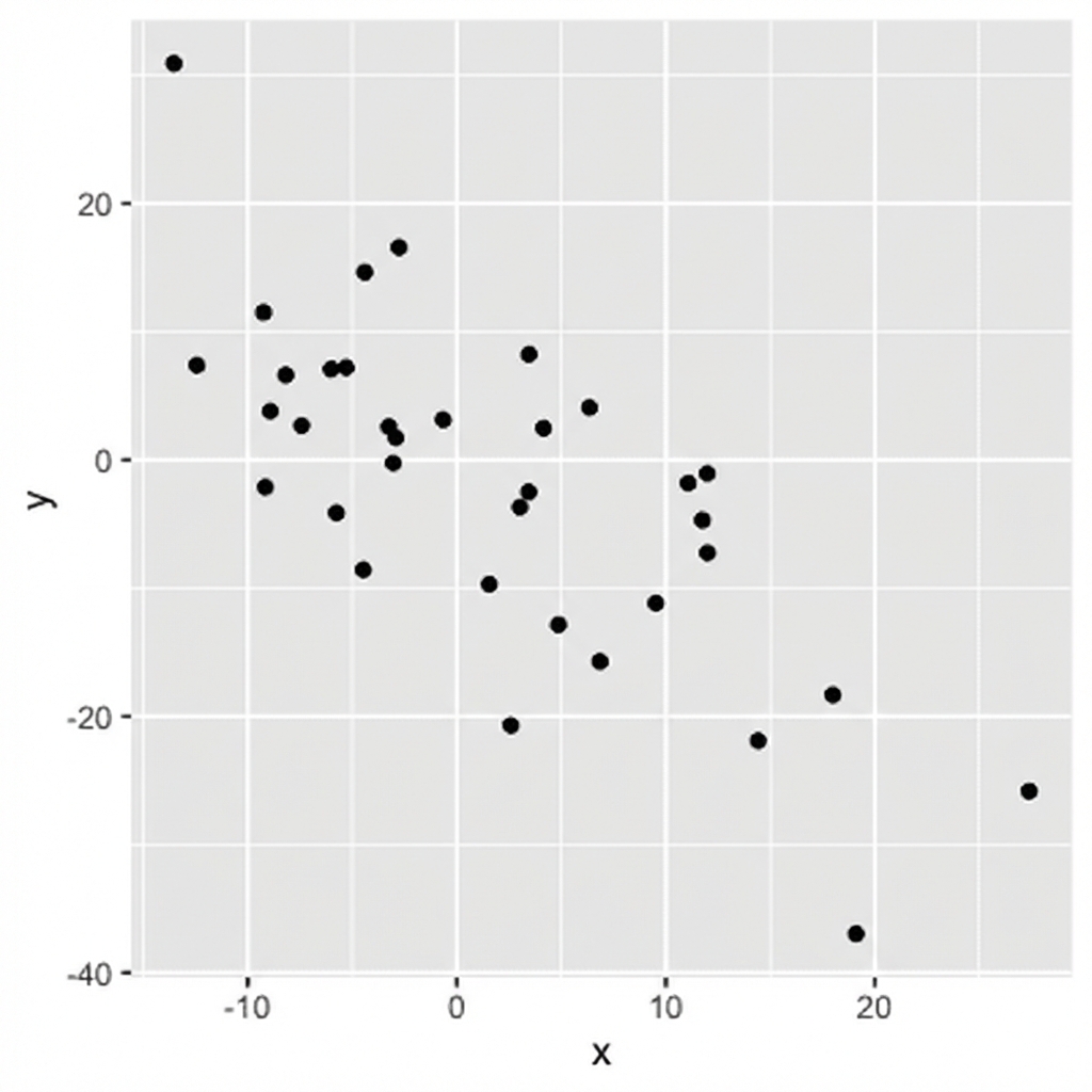 x artarken y’nin azaldığı saçılım grafiği.png