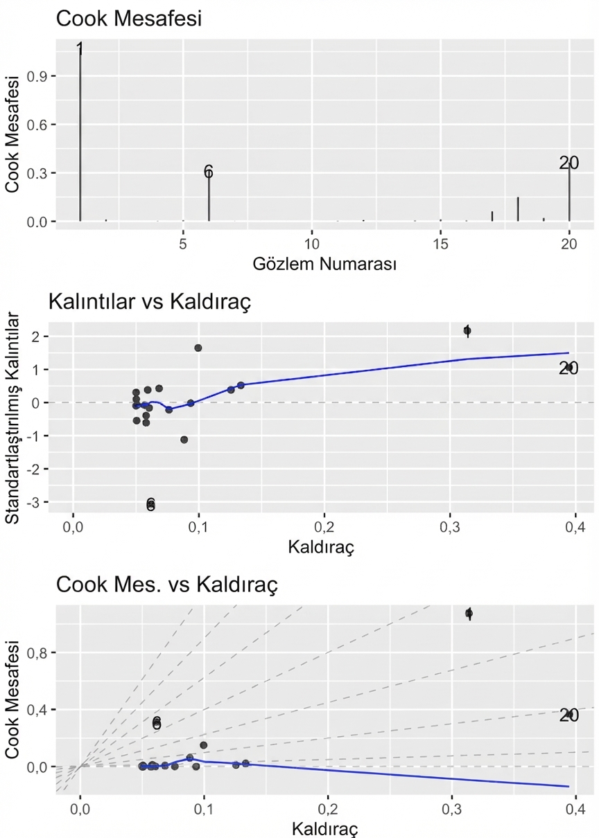 Üç panelde düzenlenmiş kızılkanat modelinin üç tanı grafiği.