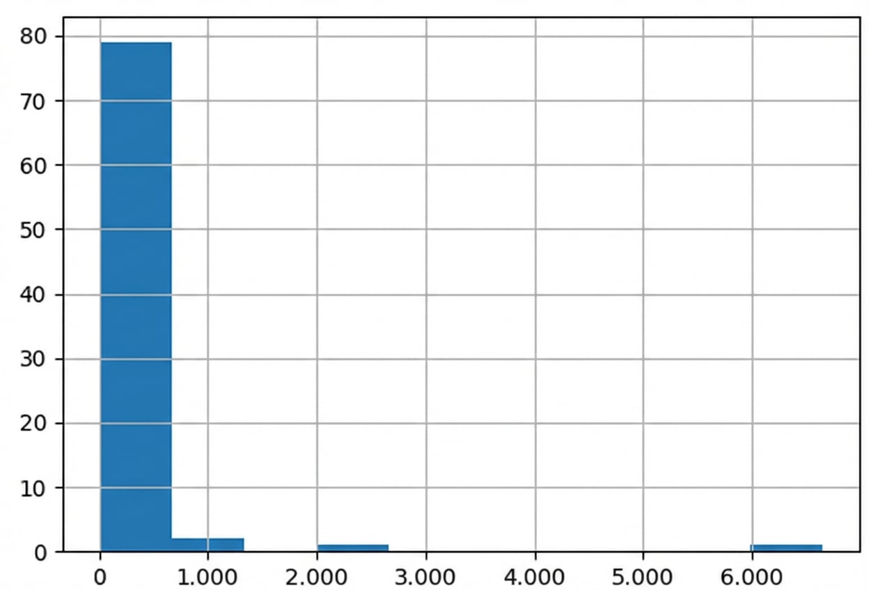 bodywt değişkeninin histogramı