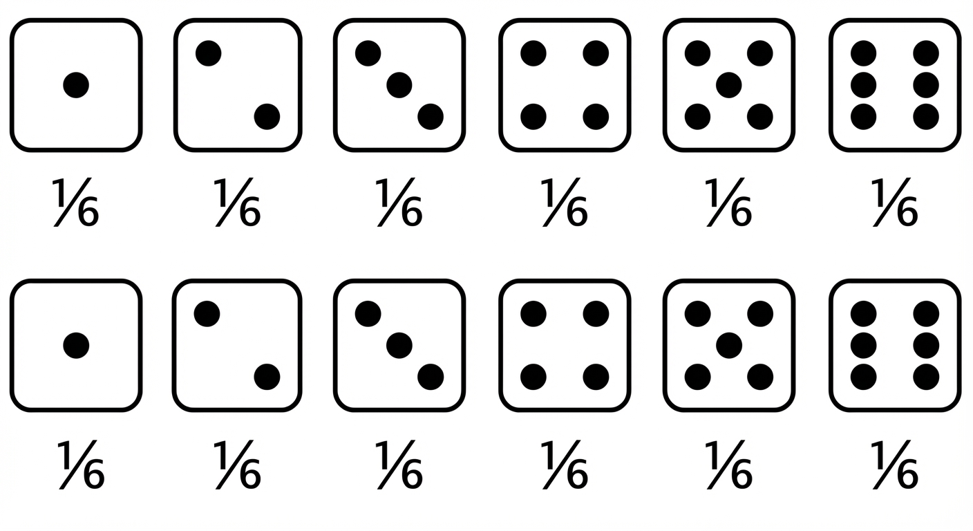 Zarın her yüzü 1/6 olasılığa sahiptir