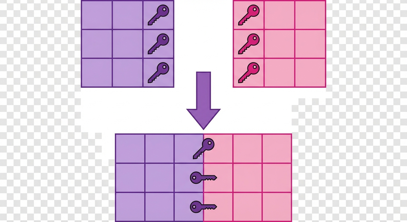 Birleştirme için iki tablodaki ilişkisel anahtarlar.png