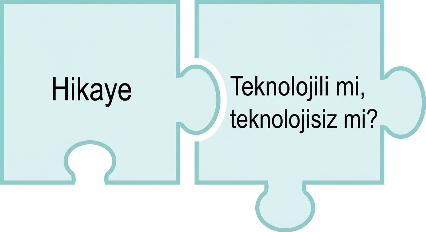 üzerinde tech veya non-tech cümlesi olan yapboz parçası