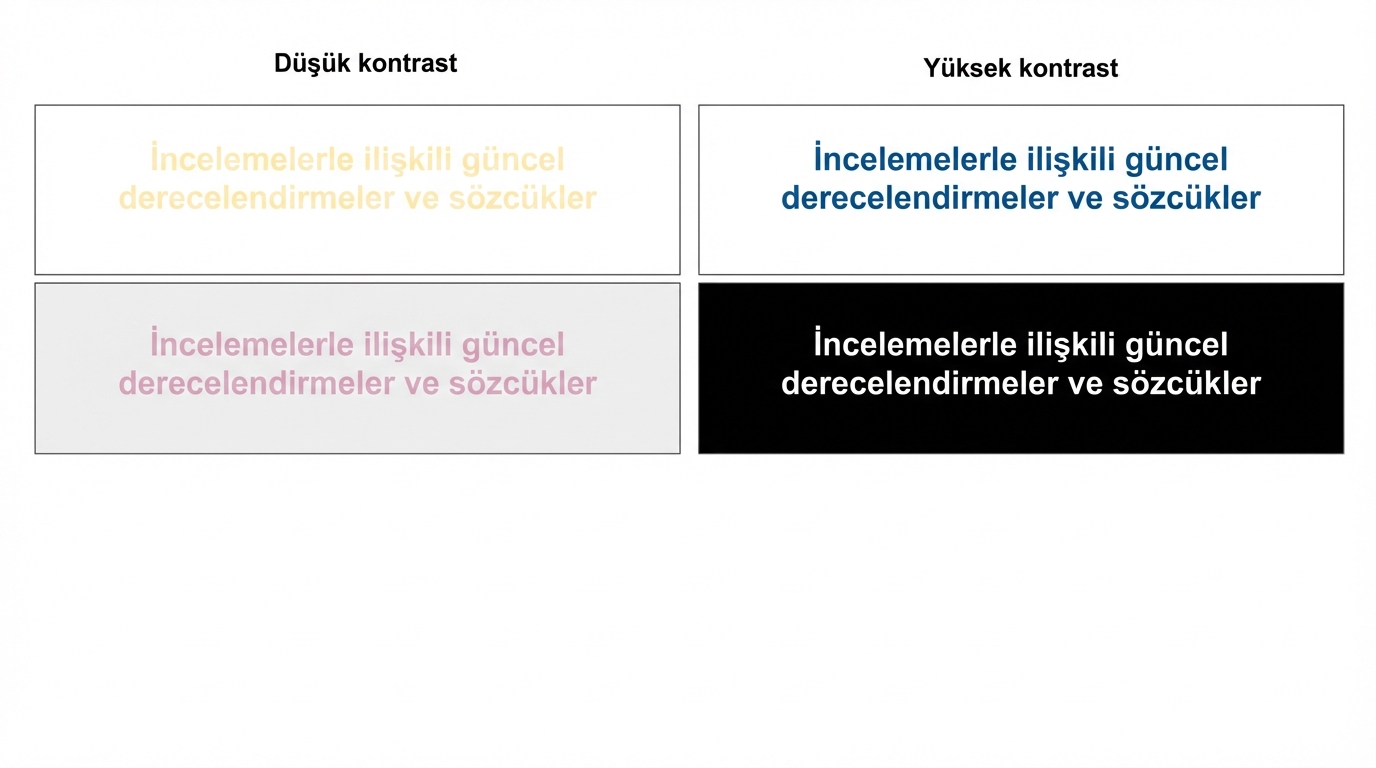yüksek ve düşük kontrastlı slaytlar