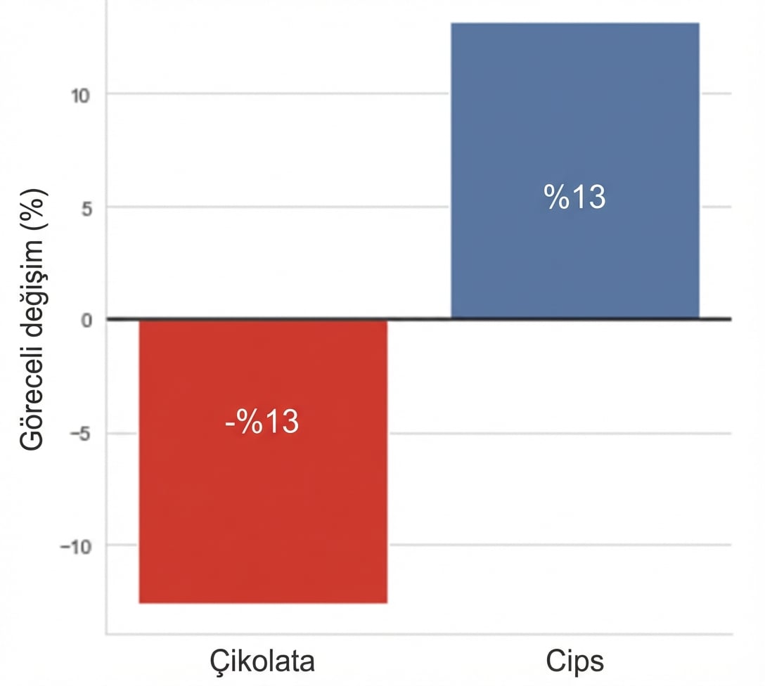 iki yılda satışların göreli değişimini gösteren çubuklar