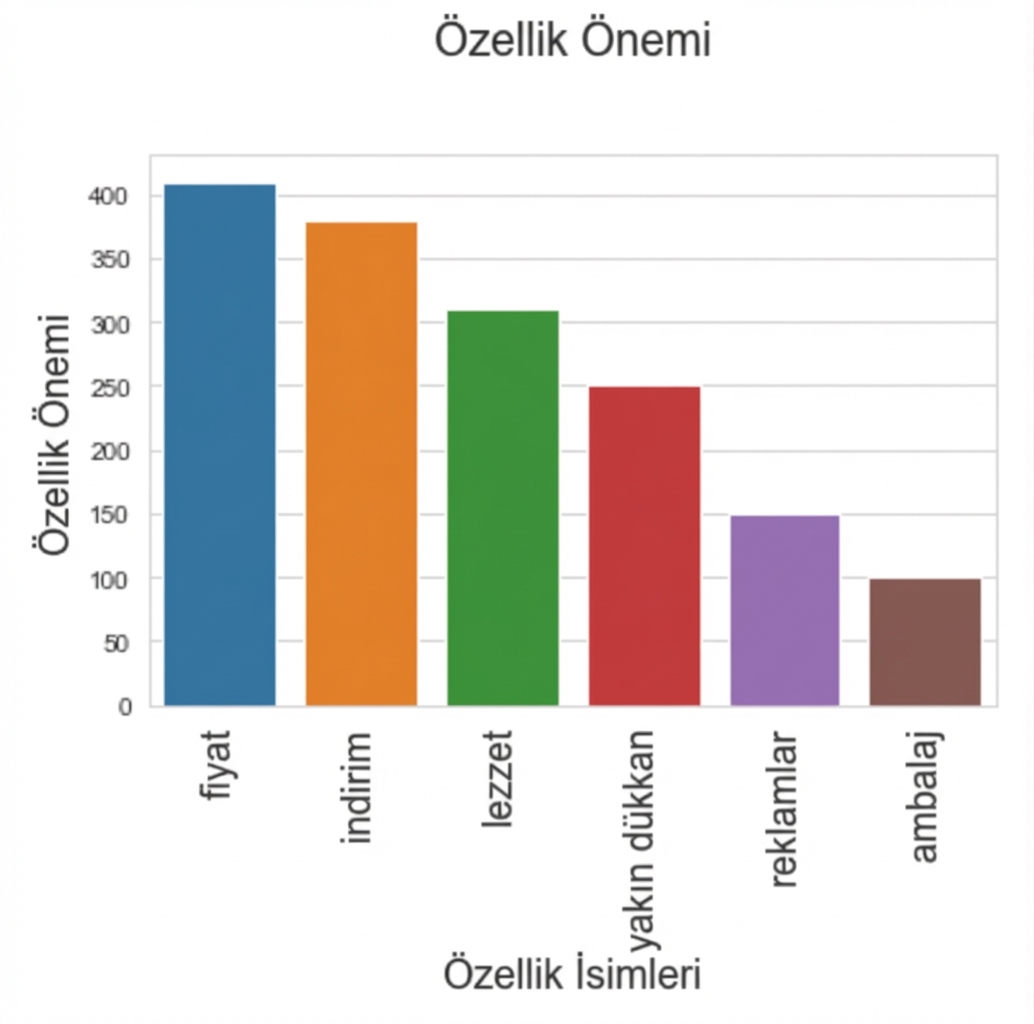 Modelden pozitif özellik önemini gösteren çubuk grafikler