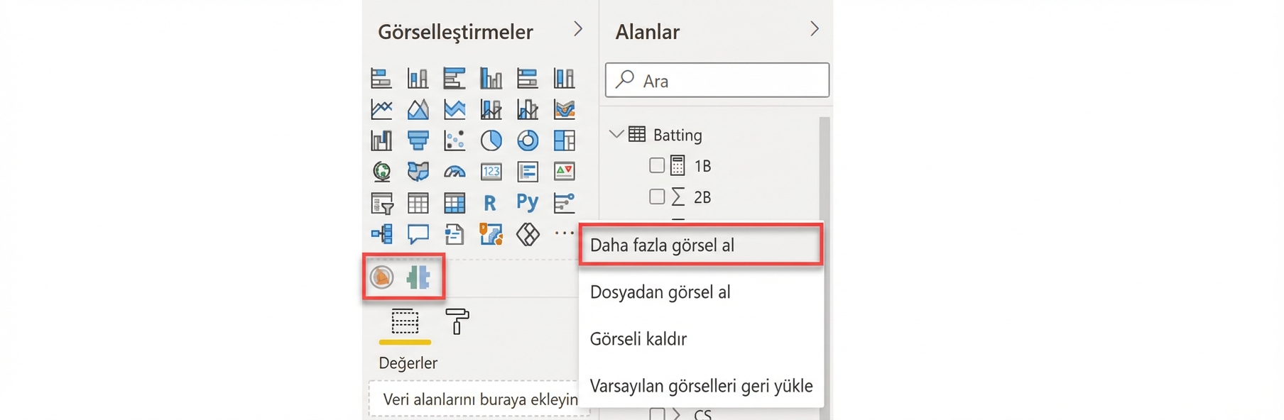Power BI'da özel görseller