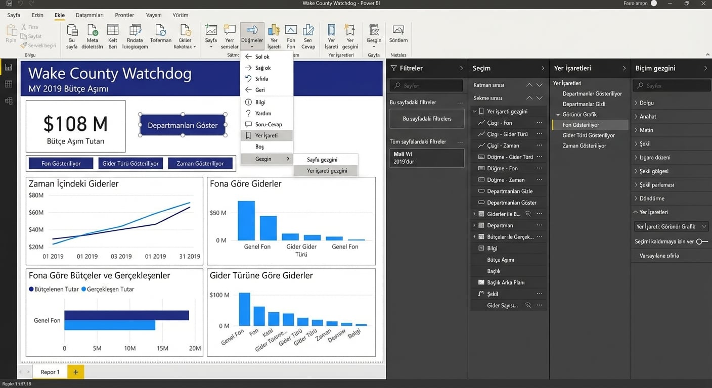 Yer imleri gezgini çalışırken