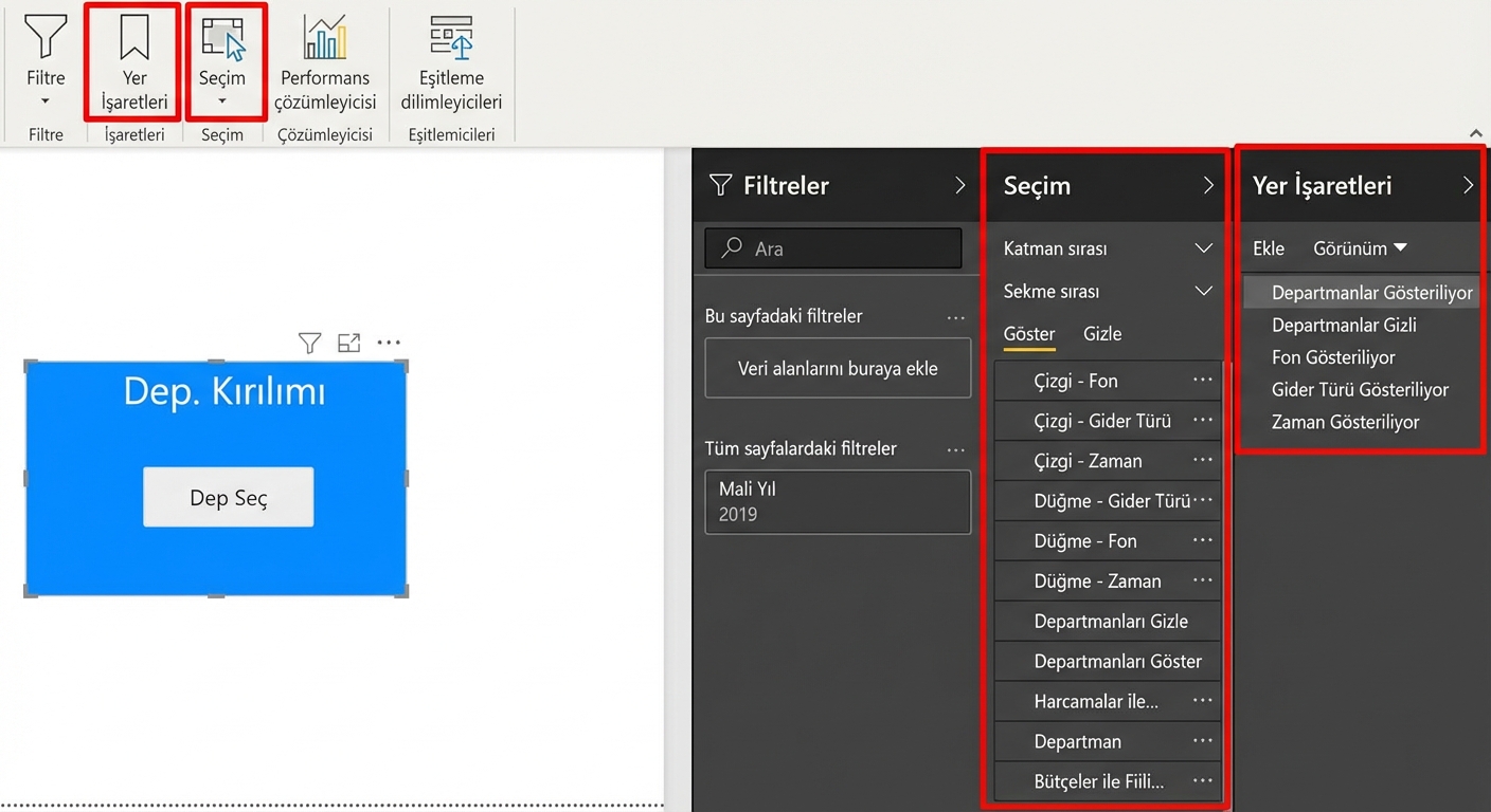 Yer imi ve seçim bölmeleri