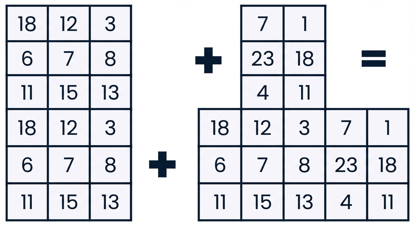 İki dizinin birleştirilerek, her iki dizinin öğelerini içeren tek bir dizi oluşturması