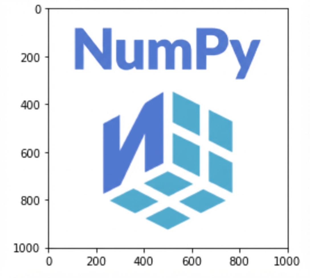 Piksel satırları ters sırada olan NumPy logosu