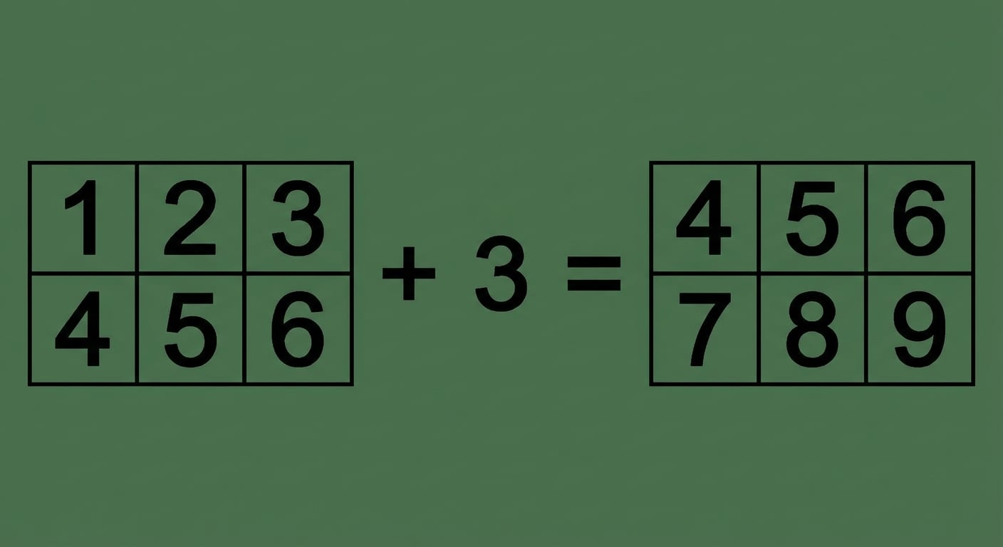 Bir dizideki tüm elemanlara üç eklenmesini gösteren görsel