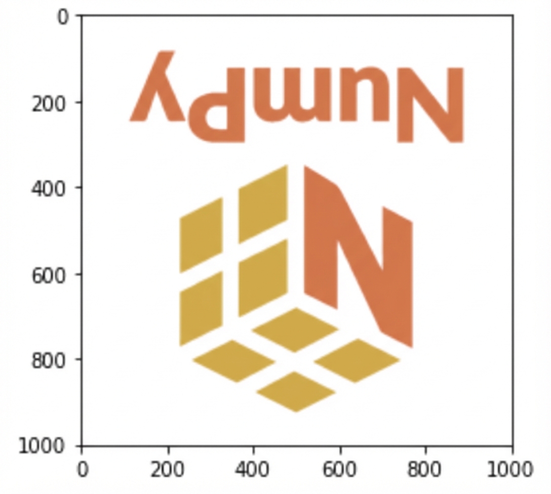 np.flip() uygulandıktan sonra NumPy logosu