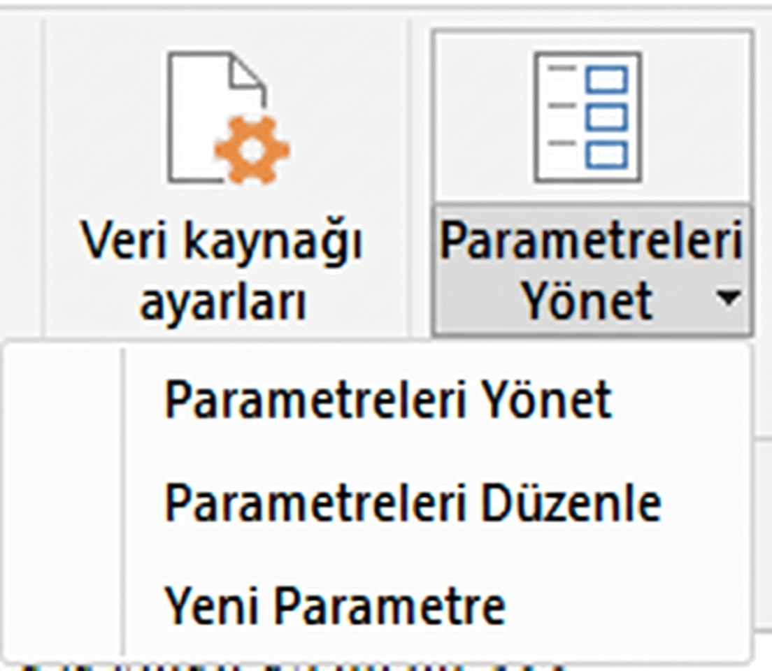 Parametreler menüsü