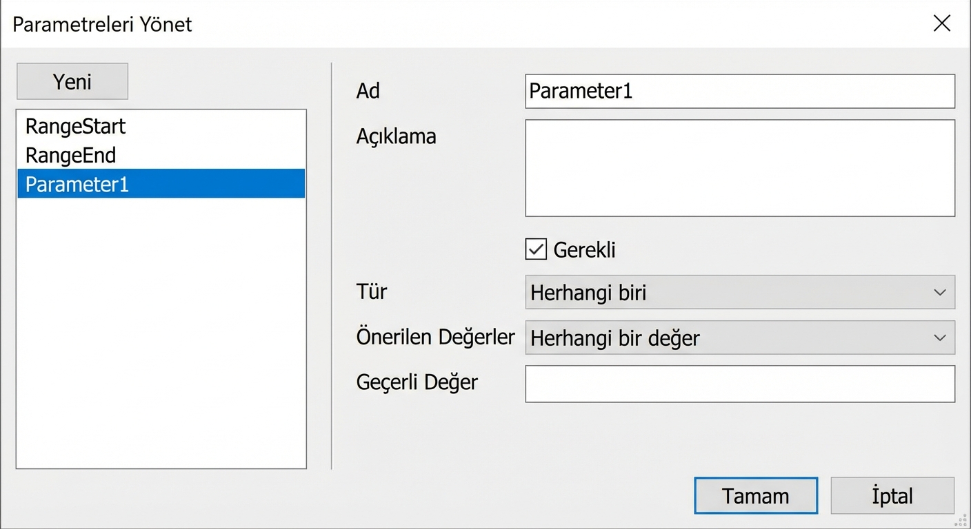 Parametreleri ayarlama