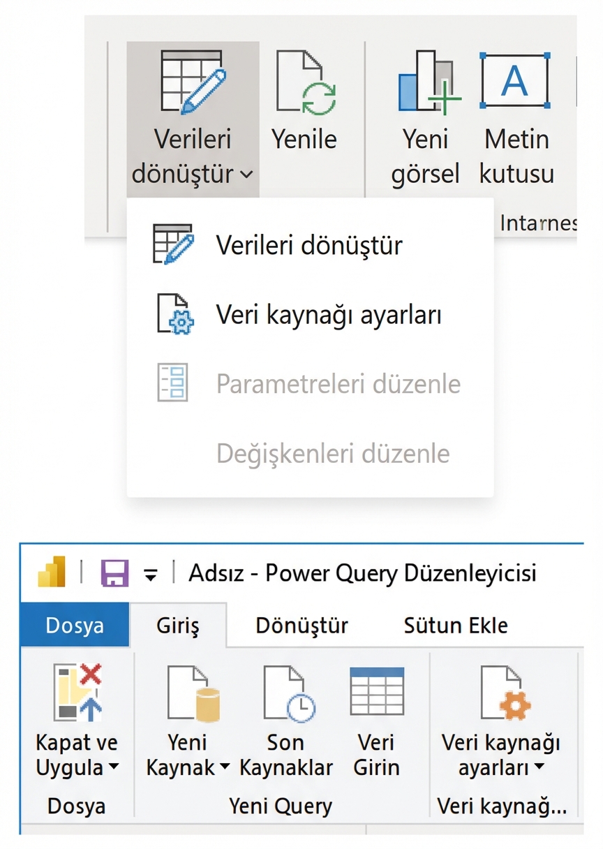 Power BI’de veri kaynağı ayarları