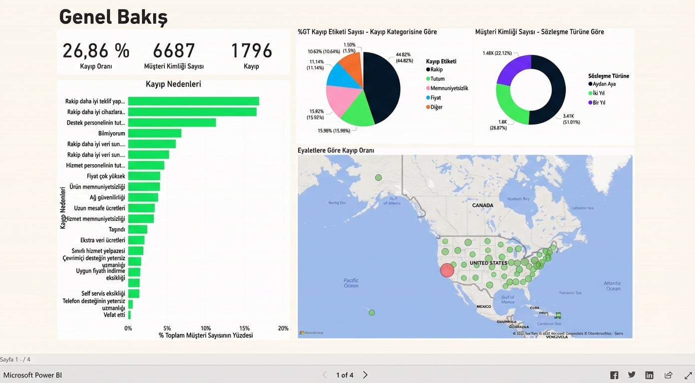 Bir raporun farklı sayfaları