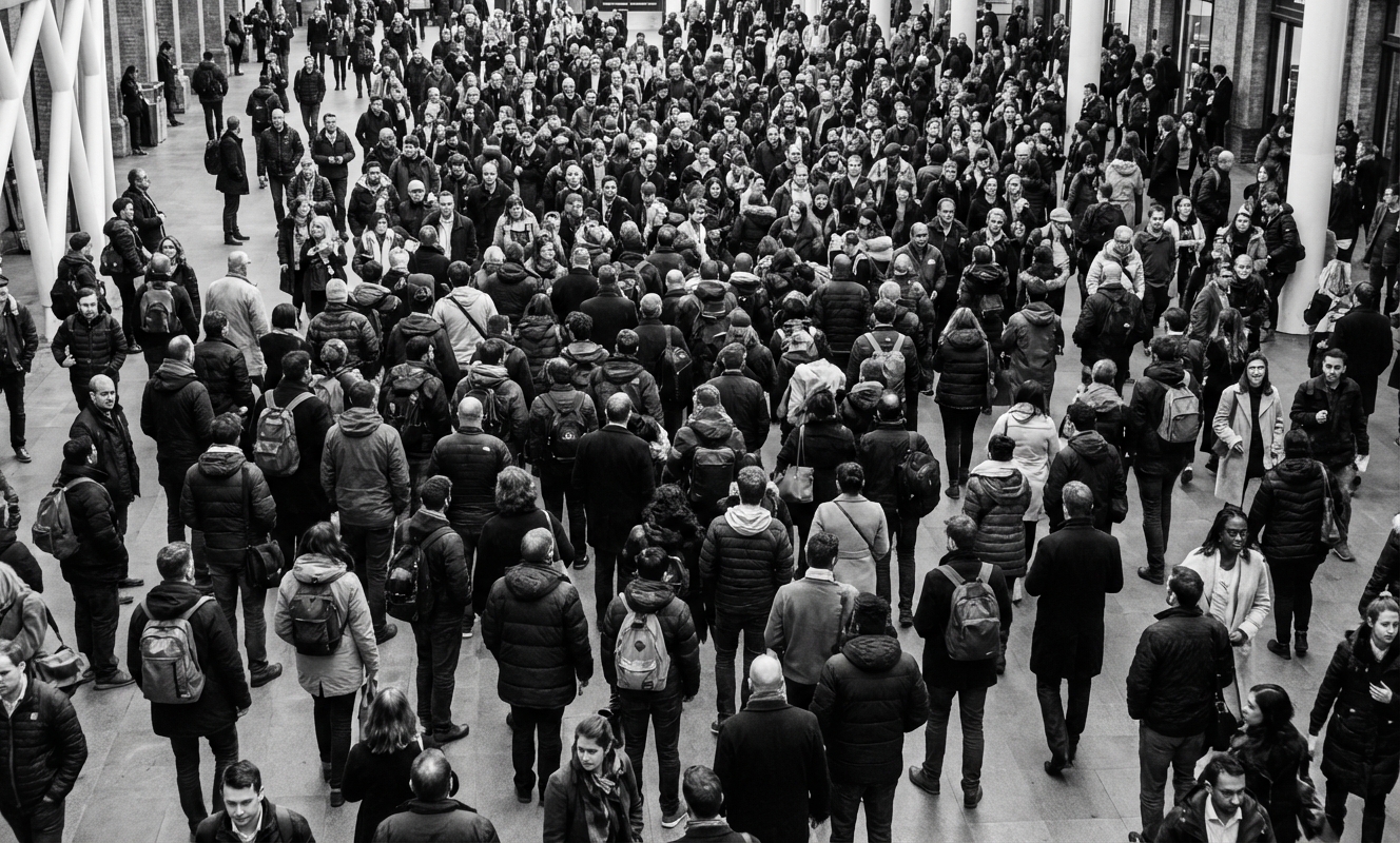 Nüfusu temsil eden kalabalık