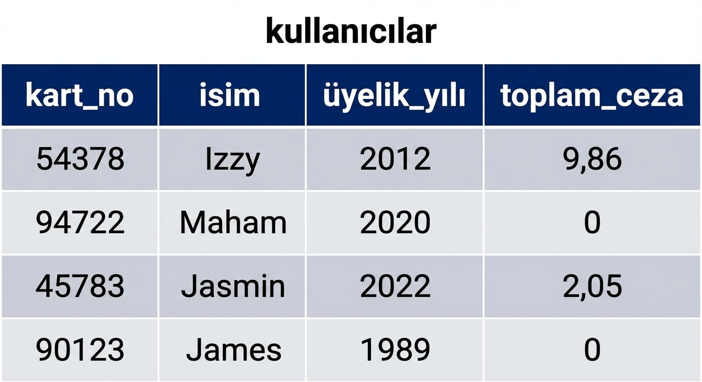 patrons adlı bir veritabanı tablosu