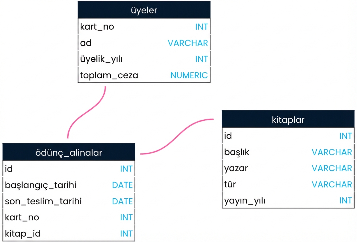 Kütüphane veritabanı şeması