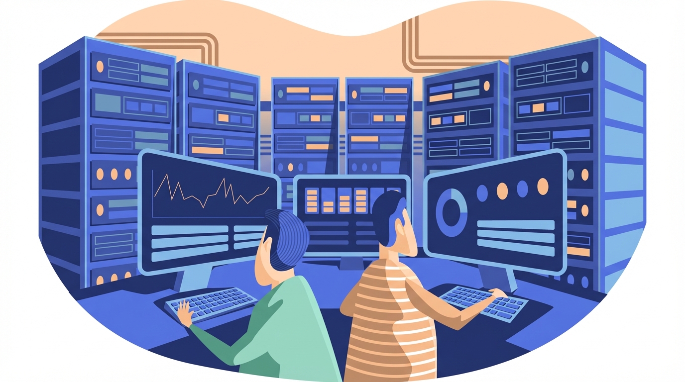 Sunucu odasında iki programcı