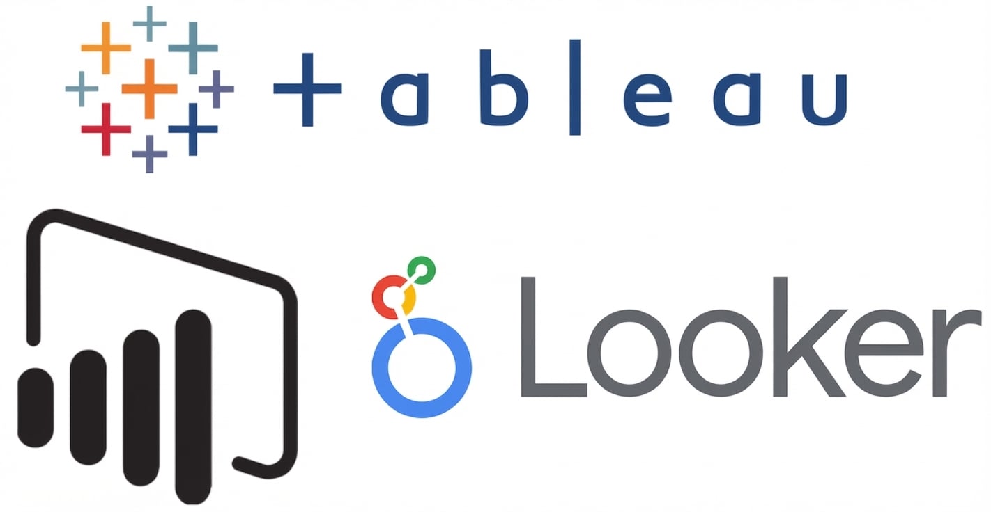 tableau, powerbi ve big query logoları