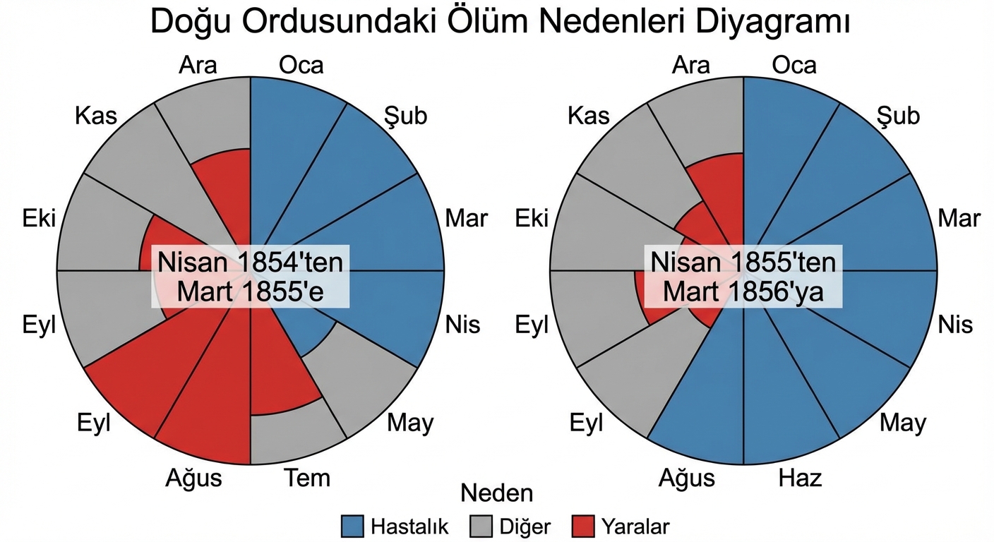 Kayıpları gösteren Nightingale grafiği