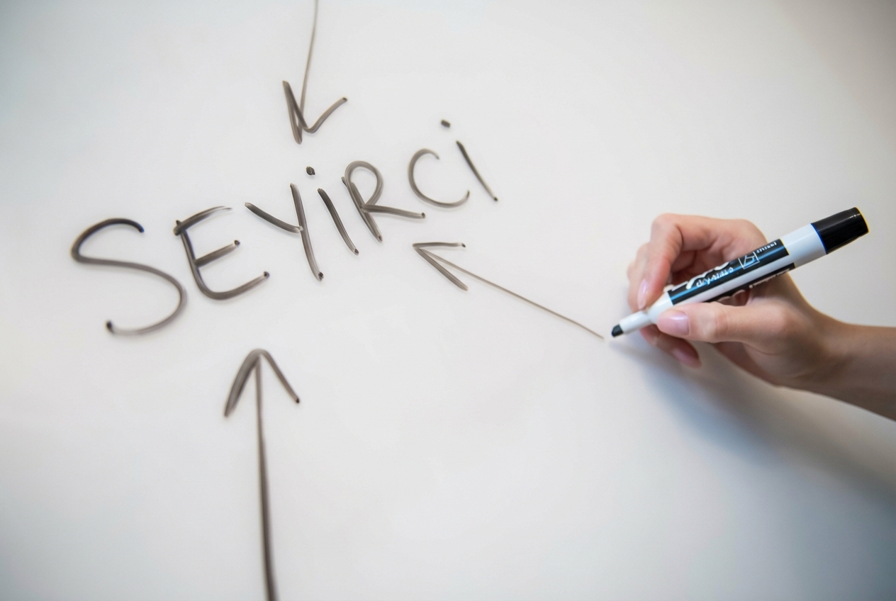 Bir beyaz tahtada “audience” kelimesi yazılı ve ona oklar yönelmiş